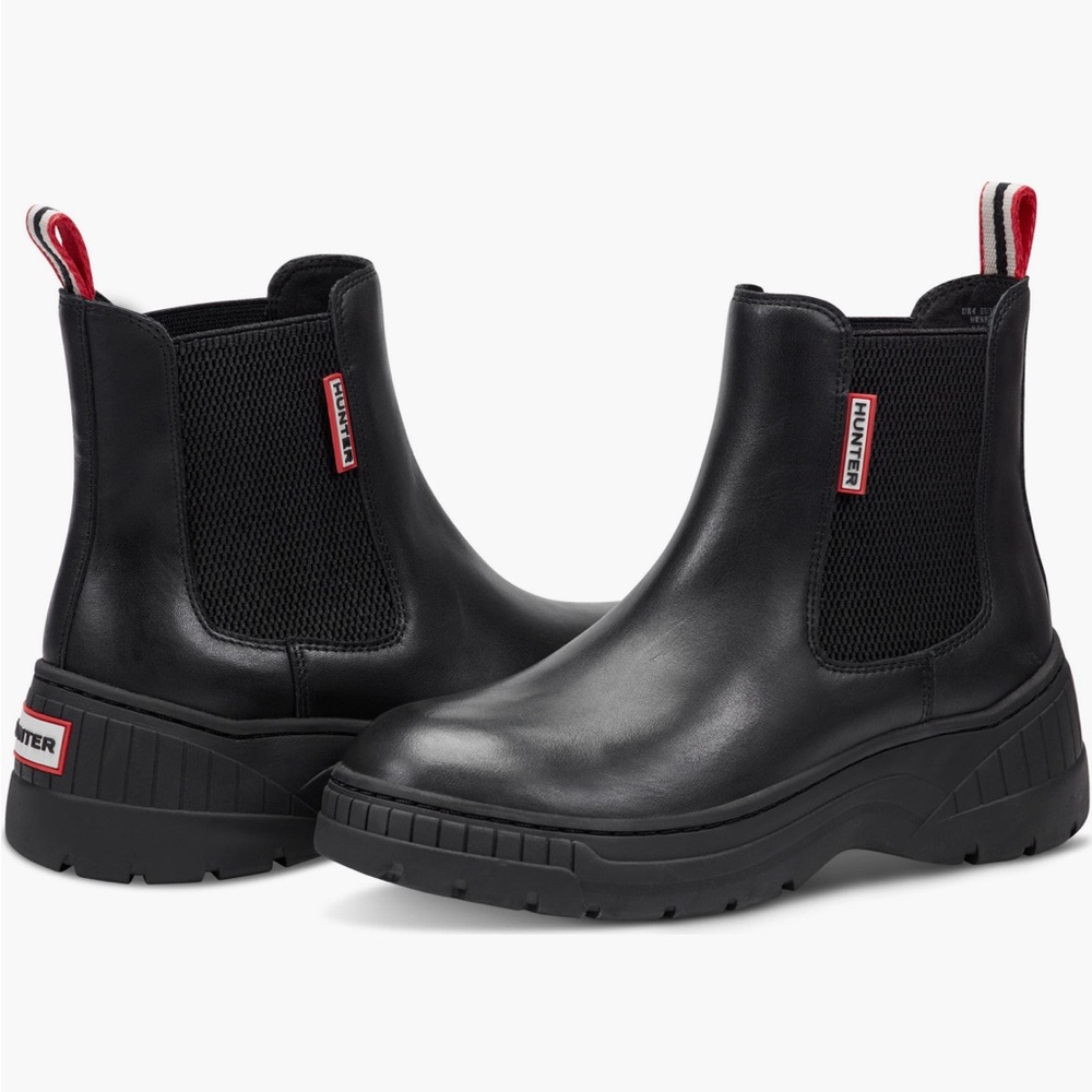 Hunter Neveah Black Chelsea Rain Ankle Boots